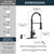 Black Touchless Kitchen Faucet with Soap Dispenser, Motion Sensor