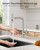 Touchless Waterfall Kitchen Faucets, Brushed Nickel Kitchen Sink Faucet with Pull Down Sprayer