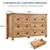 Wide 6 Chest of Drawers, Wood Rustic Double Dresser Organizer for Bedroom, Living Room, Hallway, Kids Room, Nursery Room