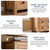 Wide 6 Chest of Drawers, Wood Rustic Double Dresser Organizer for Bedroom, Living Room, Hallway, Kids Room, Nursery Room