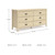 Casual Dresser with 6 Smooth-Gliding Drawers, Meets ASTM International Safety Standards, Light Brown Finish, 61.57' W