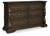 Traditional Dresser with 6 Smooth-Gliding Drawers, Top Drawer Felt Lined, Goldtone Drawer Pulls, Wood, Dark Brown Finish