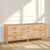 Benzara Geti 84 Inch Wide Dresser, 9 Spacious Drawers, Handcrafted Natural Oak White Mango Wood