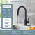 Kitchen Faucets with Pull Down Sprayer, Matte Black Single Handle High Arc Stainless Steel