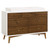 Babyletto Palma 7-Drawer Assembled Double Dresser in White and Natural Walnut, Greenguard Gold Certified, 19"D x 53"W x 34.25"H