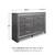 Modern Glam 6 Drawer Dresser with Faceted Chrome Accents, Gray Wood Grain
