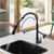 Kitchen Faucet,Black Kitchen Faucet,Commercial Faucet with Sprayer