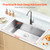 VEVOR Drop In Kitchen Sink 33 Inch Kitchen Sink Workstation, 304 Stainless Steel