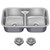 Premier 32-inch Undermount 50/50 Double Bowl Low Divider 18-Gauge Stainless Steel