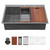 Kitchen Sink Drop In Workstation Topmount Gunmetal Black Stainless Steel