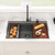 Kitchen Sink Drop In Workstation Topmount Gunmetal Black Stainless Steel