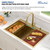 33x22 Inch Drop In Kitchen Sink Gold Ledge Workstation Sink