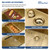33x22 Inch Drop In Kitchen Sink Gold Ledge Workstation Sink