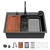 Sarlai 33 Inch Black Waterfall Kitchen Sink Drop In