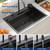 Sarlai 33 Inch Black Waterfall Kitchen Sink Drop In