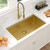 32 Gold Undermount Kitchen Sink - 32" x19" Kitchen Sink Ledge Workstation