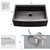 33 Inch Farmhouse Kitchen Sink Workstation Black