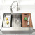 16 Gauge Ledge Workstation Flat Apron-front Single Bowl Farm Kitchen Sink