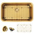 Gold Kitchen Sink 30 Inch, SUS304 Stainless Steel Undemount Kitchen Sinks, 30" x 18" x 9"