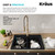 33-inch Drop in/Undermount 50/50 Double Bowl Granite Kitchen Sink in Black