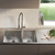 33 Inch Stainless Steel Kitchen Sink, 60/40 Double Bowl, 16 Gauge