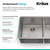 33 Inch Stainless Steel Kitchen Sink, 60/40 Double Bowl, 16 Gauge