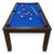 SIMBASHOPPING 7 Foot Pool Dining Table Combo Blue Felt Modern Billiard Table with Dining Top Included