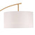 Possini Euro Design Raymond Modern Arc Floor Lamp 69" Tall Warm Gold Metal Adjustable Boom Arm White Linen Drum Shade Decor for Living Room