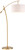 Possini Euro Design Raymond Modern Arc Floor Lamp 69" Tall Warm Gold Metal Adjustable Boom Arm White Linen Drum Shade Decor for Living Room