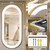 FENNIO 70" x 32" Large Wall Mounted Mirror with LED Lights, Oval Full Length LED Lighted Full Body Dressing Mirror