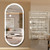 FENNIO 70" x 32" Oval Full Length LED Lighted Full Body Dressing Mirror for Bedroom, Salon, Brushed Aluminum Frame, Tempered Glass