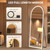 Pertetey 81x34 Inch LED Arched Full Length Mirror with Lights, Black Frame Dimmable & 3 Color Modes