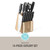 Martha Stewart Greeley 14 pc Triple- Riveted Cutlery Knife Acacia Wood Block Set