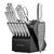 Knife Set, Emojoy 15 Pieces Kitchen Knife Block Set with Built-in Sharpener