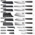 MDHAND Chef Knife Set with Roll Bag, 10PCS Professional Knife Set with Sharpener