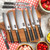 MDHAND Chef Knife Set with Roll Bag, 10PCS Professional Knife Set with Sharpener