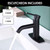 Single Handle Black Bathroom Faucet with Metal Drain Assembly and Escutcheon