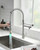 Fapully Commercial Single Handle Pull Down Sprayer Brushed Nickel Kitchen Faucet