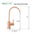 Akicon One-Handle Black and Rose Gold Drinking Water Filter Faucet Purifier