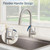 HOTIS Kitchen Sink Faucet Brushed Nickel with Pull Down Sprayer