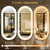 FENNIO 70" x 32" Large Wall Mounted Mirror with LED Lights, Oval Full Length LED Lighted Full Body Dressing Mirror