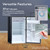 3.2 Cu.Ft. Mini Fridge with Freezer - Single Door Compact Refrigerator with Glass Shelves for Homes