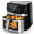 9.5Qt Large Air Fryer Oven, 12 Digital Preset Airfryer Toaster Oven Combo with Touchscreen, Non Toxic Stainless Steel Air Fryer with Viewing Window, XL Capacity Basket Style Airfryer for Family, Black
