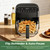 5 Quart Glass Air Fryer, Non Toxic & Uncoated High Borosilicate Glass Basket, Airfryer with Transparent Fry Bowl, 8 Preset Modes, PTFE/PFAS Free, BPA-Free, Dishwasher Safe, Black