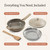 10.5" Ceramic Pan with Modular Lid, Steamer Basket & Spatula | Patented 10-in-1 Nonstick