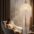 63" H*16" W Gold Luxury Raindrop Crystal Floor Light, Vintage Style Standing Floor Lamps for Living Room, Bedroom