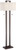 Modern Standing Floor Lamp 62" Tall Bronze Brown Openwork Frame 2-Light Oatmeal Linen Fabric Rectangular Shade Decor for Living Room