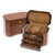 Diamond2Deal Burlwood & Ebony 3 Drawers Jewelry Box