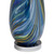 27" Tall Modern Coastal Table Lamps Set of 2 Blue Art Glass White Shade Living Room Bedroom
