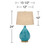24" High Small Mid Century Modern Coastal Table Lamps Set of 2 Blue Ceramic Linen Shade Living Room Bedroom